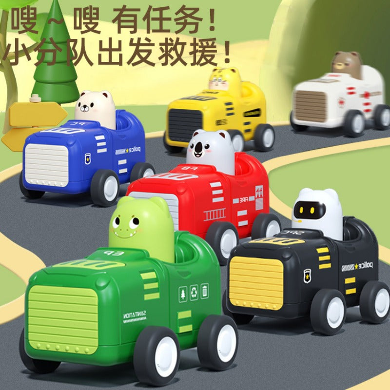 Wholesale Push Pull Back Car Inertia Car Creative Cartoon Toy Car Car Kindergarten Baby Toy